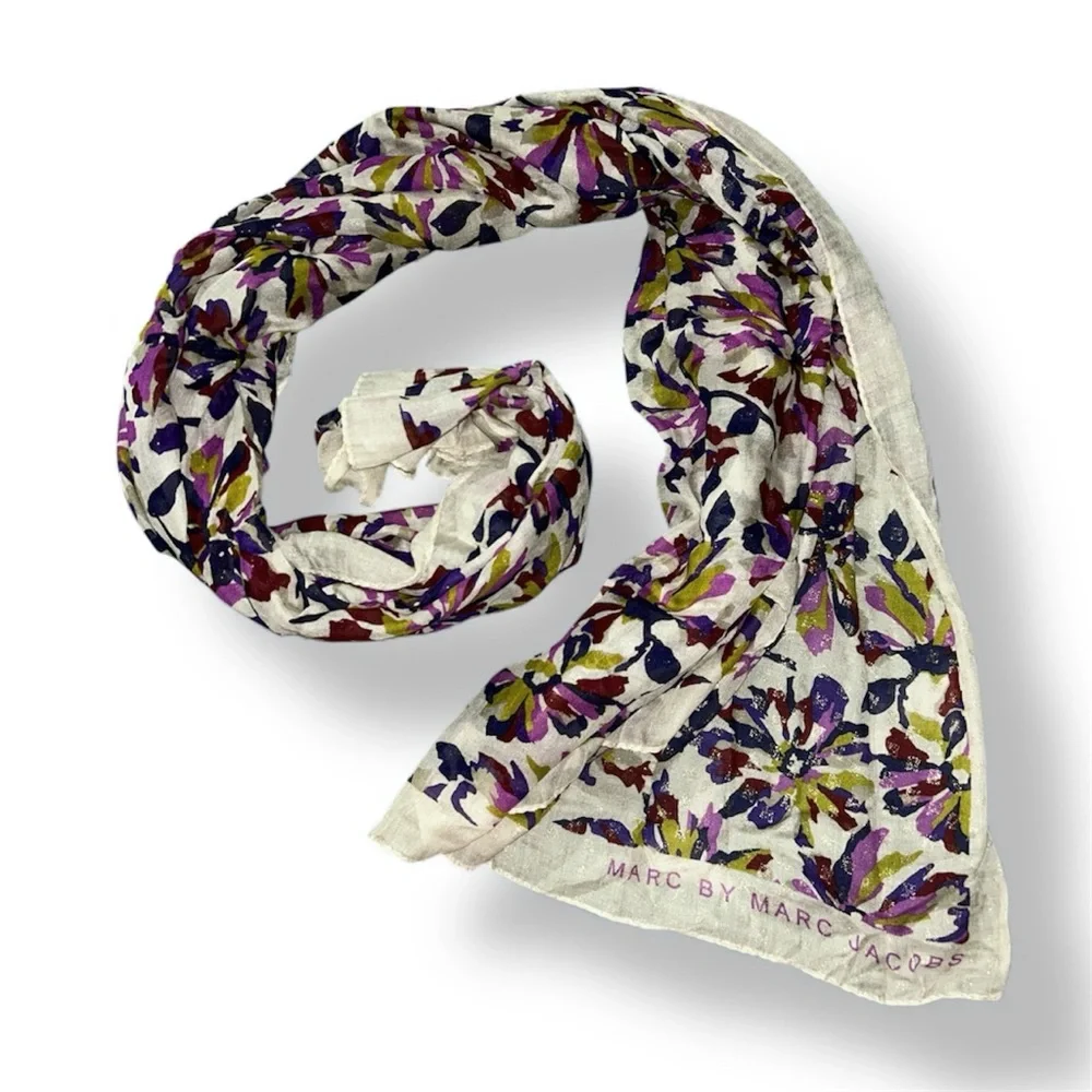 MARC by MARC JACOBS Metallic Colorful Flower Scarf